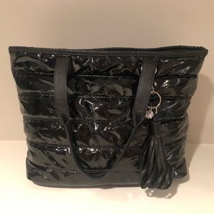 Bath & BodyWorks Black Pleather Tote Bag